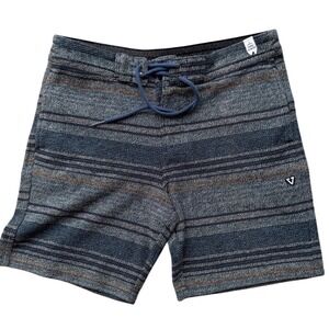 Vissla BOY Sofa Surfer Striped Knit Boardshorts Blue Grey XL B207WBEAS